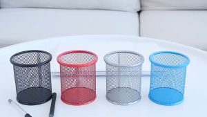 Giỏ Đựng Bút Lưới Sắt Văn Phòng Để Bàn - Ống Đựng Bút Kim Loại VUÔNG Văn Phòng Phẩm [ HCM ]