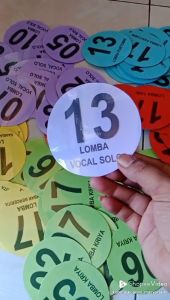 NOMOR PESERTA LOMBA BERBENTUK LINGKARAN 10 CM + LAMINATING