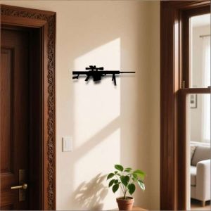 CIFbuy | CIFBUY Nghệ Thuật Treo Tường Bằng Kim Loại Hiện Đại Hình Bóng Súng Trường Bắn Tỉa Sắt Chịu Lực Cao Không Cần Điện Trang Trí Công Nghiệp Cho Gia Đình