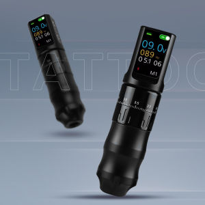 เครื่องสักไร้สาย ปรับระดับได้ 2.7-4.5 มม. ปากกาสักโรตารี่แบบตลับ พร้อมหน้าจอสัมผัส แบตเตอรี่ 1200mAh มอเตอร์ไร้แกน