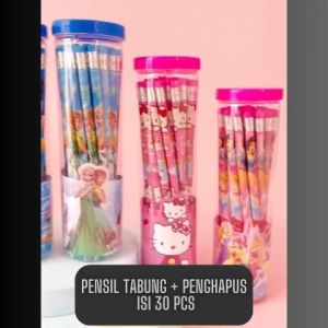 Pensil HB karakter Kepala Penghapus / 1 Tabung isi 30 Pcs / Pinsil / Pencil / Pensil / Paket Murah / Keep Blessing