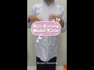 Seragam Nusantara - Baju Muslim Kurung Padang SD  SMP  SMA  GURU Warna Putih Saku Samping  (TWIST)