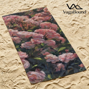 Impasto Pink Rose Bush Quick Drying Beach Towels Ultra Lightweight Fast-drying Super Absorbent It is a must-have item for summer