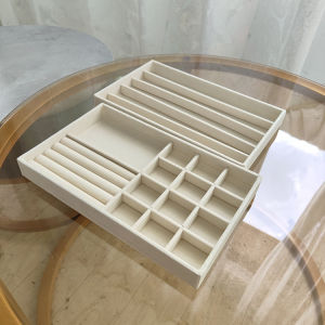Large Size Velvet Jewelry Storage Tray Ring Earring Necklace Organizer Box Fashionable Accessory Placement Plate for Women