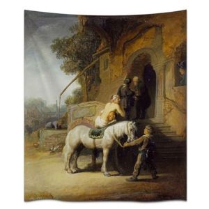 European Classical Figure Oil Painting Tapestry Wall Hanging Retro Light Luxury Decor for Bedroom Living Room Home