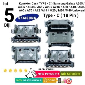 Konektor Cas Type C Samsung Galaxy A205 A20 A21 A30 A40 A50 A70 A14 M20 M30 Universal Android Ori