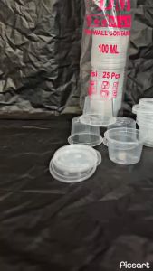 THINWALL SAMBAL/TEMPAT SELAI CROFFLE/THINWALL KECIL/SAOS CUP/TEMPAT SAOS ISI 25 PCS MEREK DM 100ml