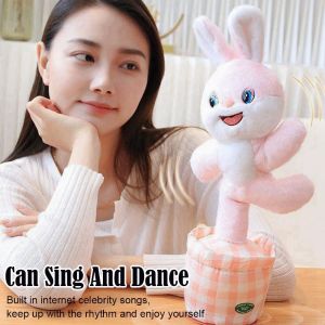 Dancing Rabbit Cow Interactive Learning Musical Speak Plush Toy Repeat Talking Plushie Gift Same Intelligent Cactus