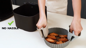 Dulang Penggoreng Silikon Silicone Air Fryer Basket Reusable Non-Stick Air Fryer Liners Heat Resistant Microwave Oil-proofing Baking Tray