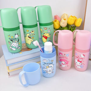 Takara Tomy | Anime Hello Kitty Kuromi Convenient Portable Travel Toothbrush Cup Cinnamoroll Melody Dustproof Storage Box Birthday Gifts
