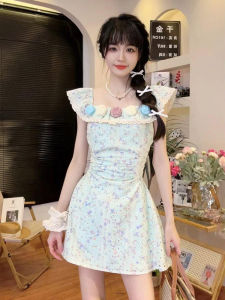 Váy Chữ a Họa Tiết Hoa Kiểu Pháp Cho Nữ Mùa Hè Váy Ngắn Tay Bồng Dáng Chữ A Váy Công Sở Cao Cấp Váy Ngắn