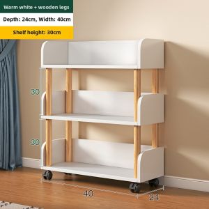 Mobile Rolling Bookshelf Storage Shelf