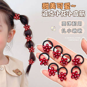 Red Polka Dot Childrens Hair Ties High Elasticity Cute Baby Hair Bands Girls Hair Accessories Korean Style Female Children