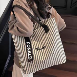 JIFANPAUL | Large Capacity High-end Commuter Tote Bag Striped