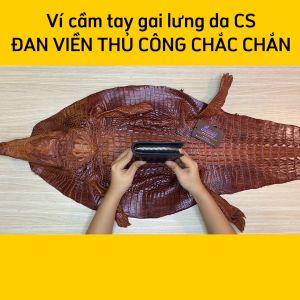 Ví cầm tay gai lưng cá sấu đan viền thủ công. Loại 1 khuôn tiện dụng!