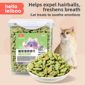 HELLOLEIBOO | Nutritious Weight Gain Mint Fish Biscuits & Cat Grass Chews