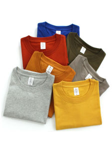 Heavyweight Cotton American Style T-Shirt Mens Short Sleeve Basic round Neck Couple Multi-Color Pure Cotton Thickened Base Shirt