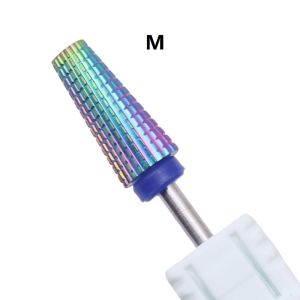 1pc 5in1 Rainbow Carbide Nail Drill Bit Tapered Milling Cutter For Manicure Remove Gel Acrylic Tool Nails Drill Acc