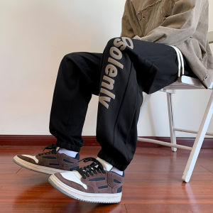Pants Mens Autumn and Winter New Arrival Fleece-lined Thickened American Fashion Brand Handsome Teenagers Ankle-Tied Sweatpants Loose Casual Pants