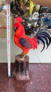 Tượng gà trống bằng đồng vẽ màu decor trang trí cực đẹp cao 47cm ngang 30cmnặng 9kg