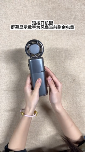Wekey Mini Ice Cannon Pro Handheld Fan MF131 100Speed Portable Cooling Fan Ice Compress Cool Down LED Digital Display Flashlight Hook Design Builtin Retractable Cable 22.5W Fast Charging 9000mAh Power Bank Long Lasting Battery for Outdoor Travel