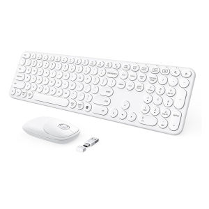 Combo Bàn Phím Và Chuột Không Dây SEENDA USB & Type C Bàn Phím Công Thái Học Cho Máy Tính Laptop Win 7/8/10 MacBook Pro Air - Chìa Khóa Tròn