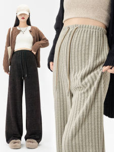 Quần Ống Rộng Lót Lông Cừu Cho Bà Bầu Mùa Thu Đông Ngoài Trời Không Cần Đệm Ấm Áp Quần Ống Đứng Cỡ Lớn Quần Thường Ngày