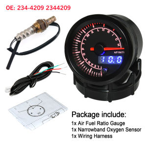 RYSJM | 2" 52mm Air Fuel Ratio Gauge Afr Gauge With Narrowband O2 Oxygen Sensor Kit LED Digital Display Fit for Car 12V 234-4209 2344209