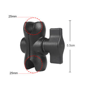 Universal 1 Inch Ball Mount Accessories Double Socket Arm Clamp Base for GoPro DJI Insta360 Action Camera Bracket