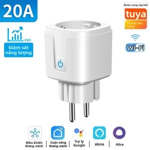 Ổ Cắm WiFi Thông Minh EU Plug Với Chức Năng Theo Dõi Nguồn Điện Hẹn Giờ Điều Khiển Bằng Ứng Dụng Alexa Google Home Tuya Smart Life Szaoiju 16A/20A
