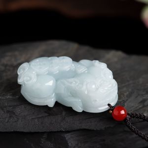 TIMESWIND Genuine Natural Jade Lucky Fortune Pixiu Green Men Pendant With Certificate Y1N