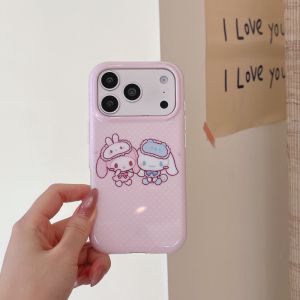 Sanrio | Sanrio My Melody Cinnamoroll Phone Case Pink Polka Dot Large Camera Window Glossy Anti-drop Soft Phone Shell For iPhone 15 16 17