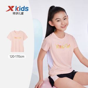 XTEP Kids Quick Dry Short Sleeve T-Shirt Girls Summer New Arrival mid Size Children Cool Feeling Short T Top Polyester Fiber
