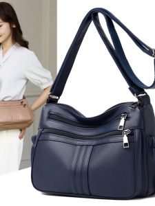 Fashionable Casual Large Capacity Soft Leather Crossbody Bag for Middle-Aged And Elderly Women Single Shoulder Bag Mom Bag