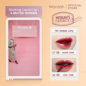 WARDAH Glasting Liquid Lip - Hi-Pigmented Glass Color Ringan Tidak Lengket Transferproof Liptint-Lipgloss-Lipstik-Lip Tint-Lip Matte-Lipstick-Lipcream- Glossy Longlasting Waterproof Tahan Lama- Makeup