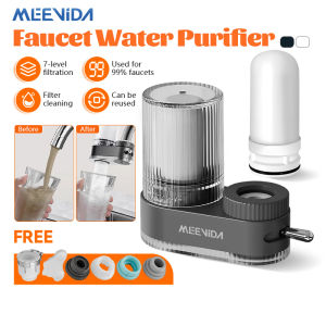 MEEVIDA 7-Stage Filtration On Tap Water Purifier 2 Ｗater Outlets Washable Ceramic Filter Free 5 Kinds of Faucet Adapters For Kitchen And Bathroom