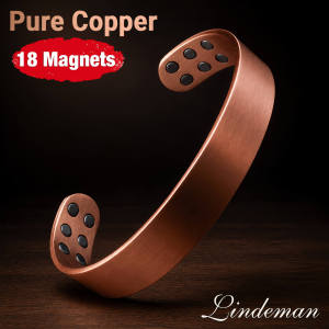 Minimalist Plain Design Pure Copper with 18 Powerful Magnets Cuff Bracelet for Men & Women – Solid Copper Adjustable Bangle Fashion Healthy Daily Wear Jewelry for Sleep & Stress Relief