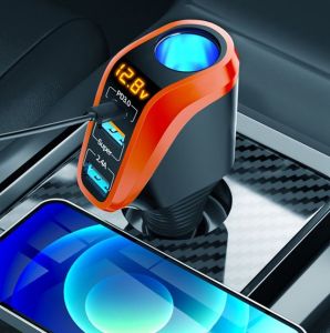 OZiO Car Charge Adapter Auto Cigarette Lighter QC3.0 Fast Charger USB Multi Function Socket