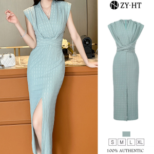 ZYHT ชุดเดรสทำงานของผู้หญิงชุดเดรสวันหยุดชุดเดรสเกาหลีชุดราตรีเข้าร่วมงานชุดเดรสสุดหรู Gaun Modis ชุดเดรสปาร์ตี้ชุดแต่งงาน30858