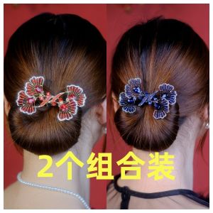 เครื่องประดับผมแบบหมุนสีแดงและเงินใบไม้ของฤดูใบไม้ร่วงและฤดูหนาว หมุดผมแบบกลม หมุดผมแบบหัวเข็มขัด ประดับผมแบบเรียบง่ายและหรูหรา