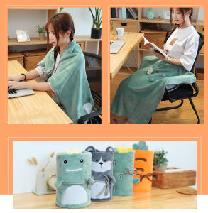 ผ้าห่มนาโนลิ้วใหญ่หนานุ่มเนื้อmeringue ห่มสบายขนาด[size90*80]