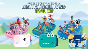 NEW Building Blocks Children Electric Drill Toy Set Screw Puzzle Kids Educational Toys Kids Tool Kit Plastic 211PCS