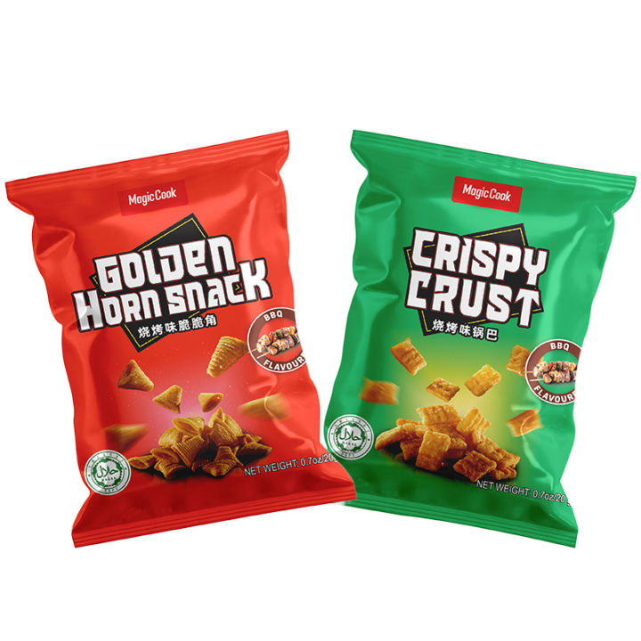 Halal Magic Cook BBQ Crispy Crust / Golden Horn Snacks 20g | Lazada