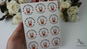 60Pcs Thank You Sticker Selamat Menikmati Chef Hijab TY035