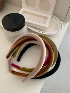 French Vintage Velvet Hairband Fine Hair Ring Pressed Hair Modal Color Versatile Hair Clip Stylish Korean Style Fashion Accessory