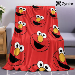 Beast Kingdom | Elmo Face Cartoon Anime Print Flannel Blanket Soft Warm Throw for Kids Bedroom Sofa Bed Christmas Office Car