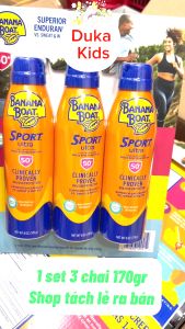 (Dạng chai xịt) Kem chống nắng Banana Boat an toàn cho bé từ 6 tháng - SPF 5065100 – Chai 170gr và 269gr