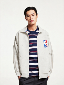Jack Jones | NBA Collaborative Mens Stand-collar Open-fronted Cardigan