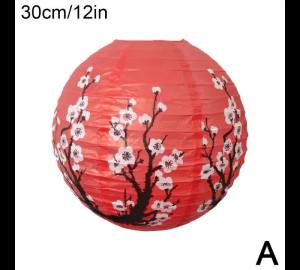 30cm Plum Blossom Round Paper Lantern Lamp Chinese Oriental Style Spring Festival Restaurant Wedding Home Decor Gifts