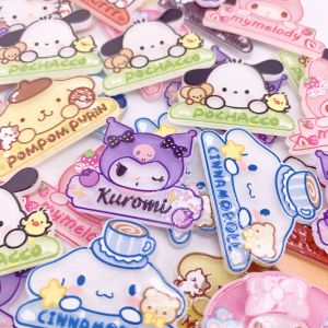 Cartoon Sanrio Tag Acrylic DIY Handmade Hair Clip Mobile Phone Case Fridge Magnet Pendant Brooch Fashion Accessories